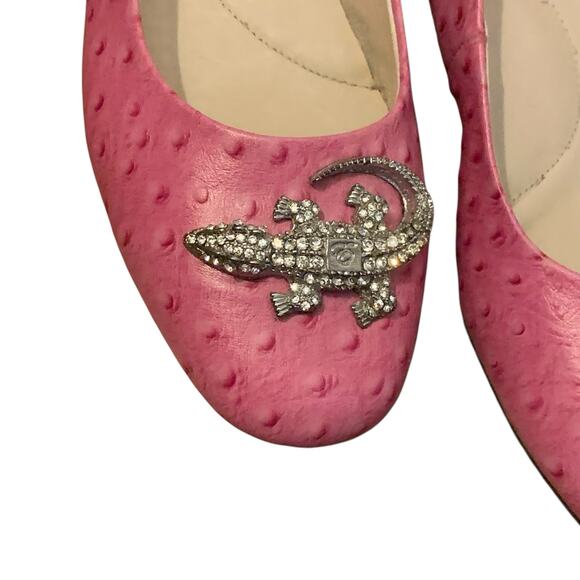 Diana E. Kelly Alligator Brooch Leather Shoes sz 7 - Picture 4 of 7